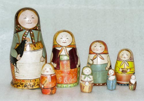 Nesting Russian Dolls Matryoshka tiny EARS MONKEY 5 Funky miniature ULYANOVA 